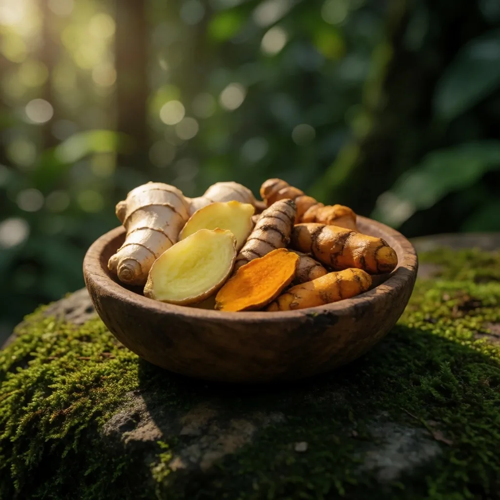 Indonesian highland botanical ingredients in warm light