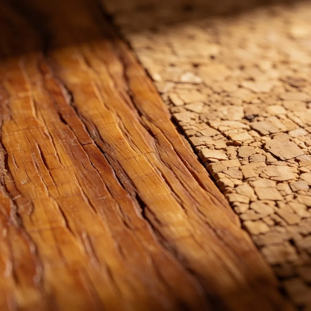 Natural cork and teak texture