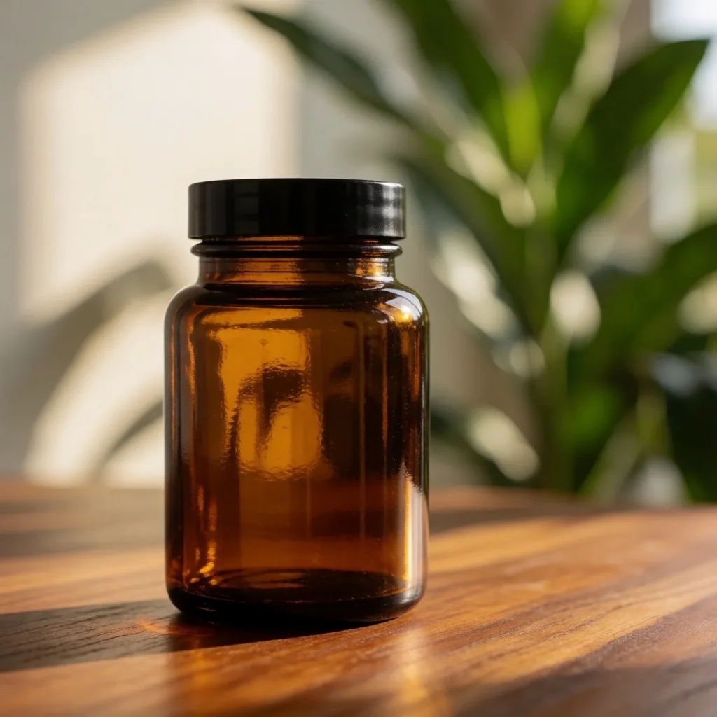 Natural supplement bottle with clean label